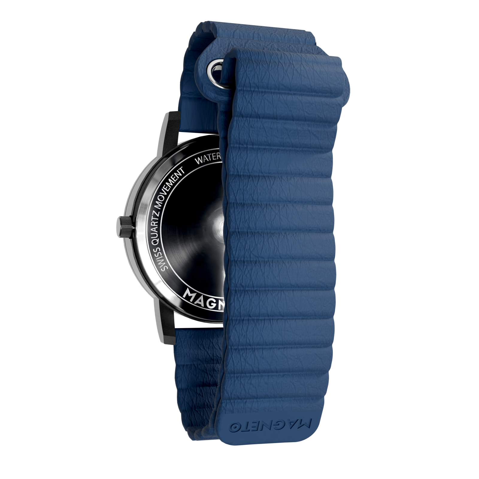 Magneto-Watch-Kunstleder-Magnetisch-Blau-Side