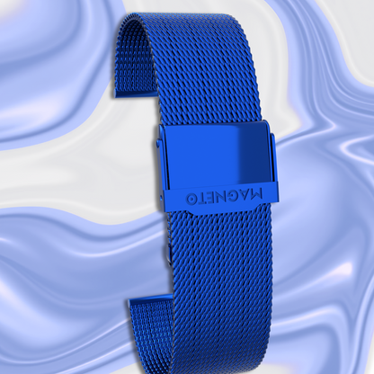 Maschenarmband Blau mit Sicherheitsverschluss