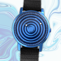 Wave Blue Kunstleder Magnetisch Schwarz (mit Glas)