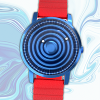 Wave Blue Kunstleder Magnetisch Rot (mit Glas)