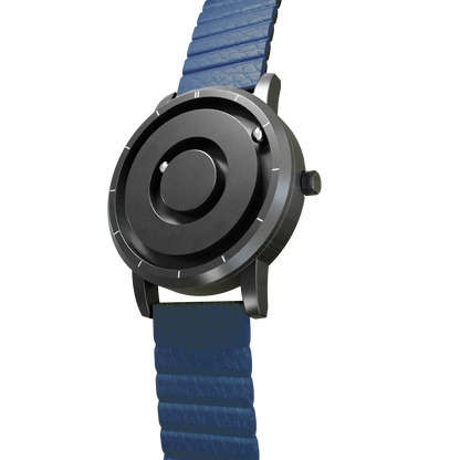 Magneto-Watch-Jupiter-Black-Kunstleder-Magnetisch-Blau-Side